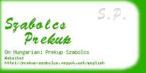 szabolcs prekup business card